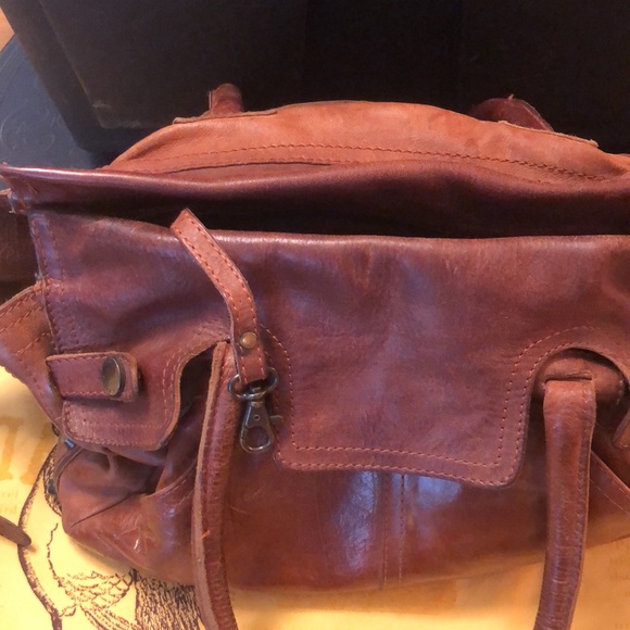 Frye Brown Leather Bag/Satchel 
13"wide x 6"deep across bottom x 10" high - Picture 11 of 16